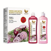 YILEST 2-bottle Onion Bio-Shampoo Set Rosemary Shampoo And Conditioner, Smoothing, Cleaning Hair - Soft And Shiny, for damage Hair, Shampoo for All Hair Types - Hair Moisturizing, Not Greasy, Christmas Mother Holiday Gift