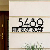 Customized Metal House Number Sign, Pine Ridge Road, Modern Outdoor Address Plaque, Wall Art Decor, Unique Handmade, New Home Gift, Decosis Brand, No Battery Needed, Wall-Mounted