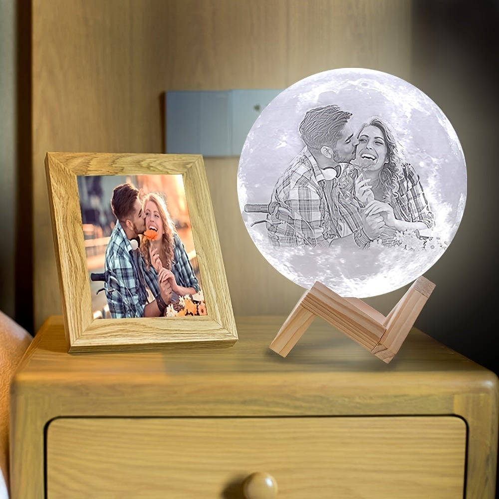 Customized Moon Lamp, Personalized Photo Lamp, Birthday Gifts, Custom Gifts, Home Decor, 3D Print Your Photos, Anniversary Gifts, Valentine'S Gifts, Mother'S Day Gifts, Father'S Day Gifts, Gifts for Her, Gifts for Girlfriend,