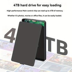 4TB Portable External Hard Disk HDD, 4TB Large Capacity USB 3.0 Portable Hard Disk HDD, Suitable For All Kinds Of Laptop Office, Students, Professionals, Support PS4 Game Console File/video/music Storage Extended Backup. 4