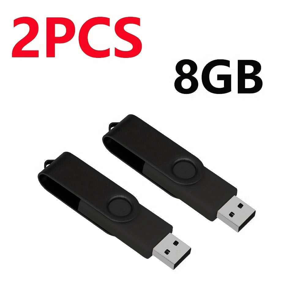 2pcs High-Speed USB 2.0 Flash Drives - Metal Pen Design, Secure Storage for PC/Laptop/Tablet/Mobile Phone, Car Audio & Game Console Compatible - Sizes: 8GB to 64MB