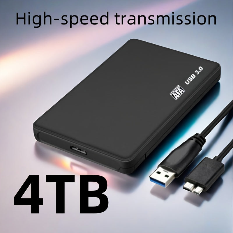 4TB Portable External Hard Disk HDD, 4TB Large Capacity USB 3.0 Portable Hard Disk HDD, Suitable For All Kinds Of Laptop Office, Students, Professionals, Support PS4 Game Console File/video/music Storage Extended Backup. 4