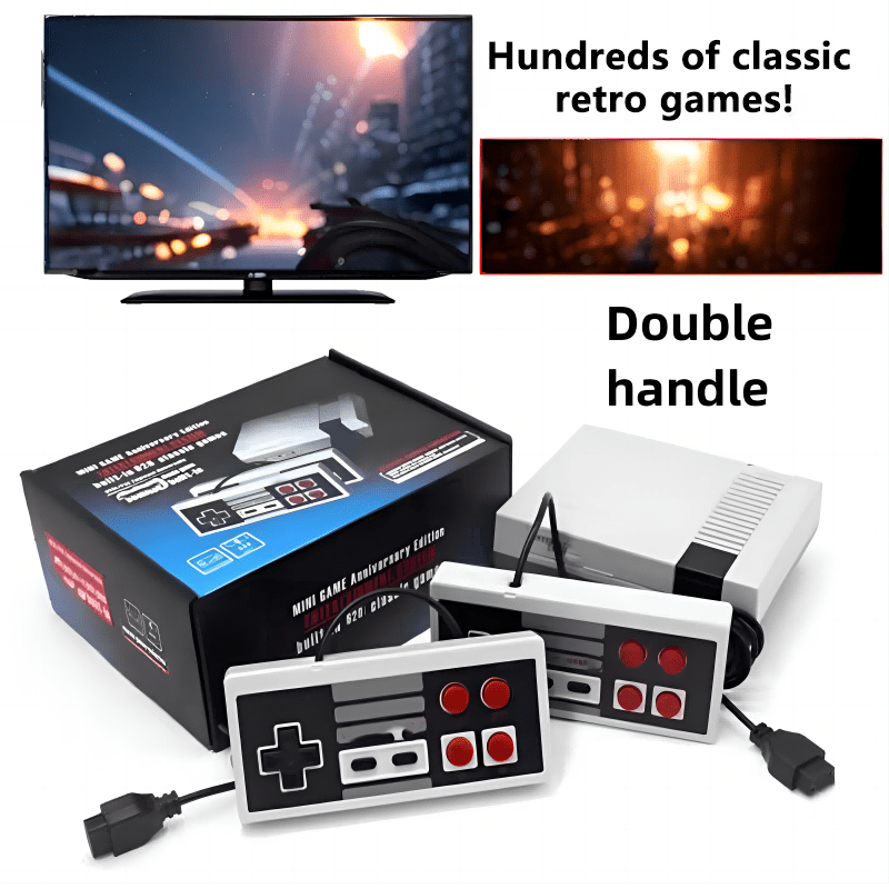 Best home Gift -Wired mini game console classic nostalgic double fight retro home red and white machine-Best holiday gift -The perfect gift for families and children