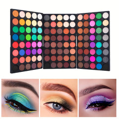 120 Colors Mini Eyeshadow Palette Shimmer Glitter Matte Finish Eyeshadow Palette Makeup 3-in-1 Colorful Rainbow Eyeshadow High Pigment Long Lasting Eye Makeup For Music Festival