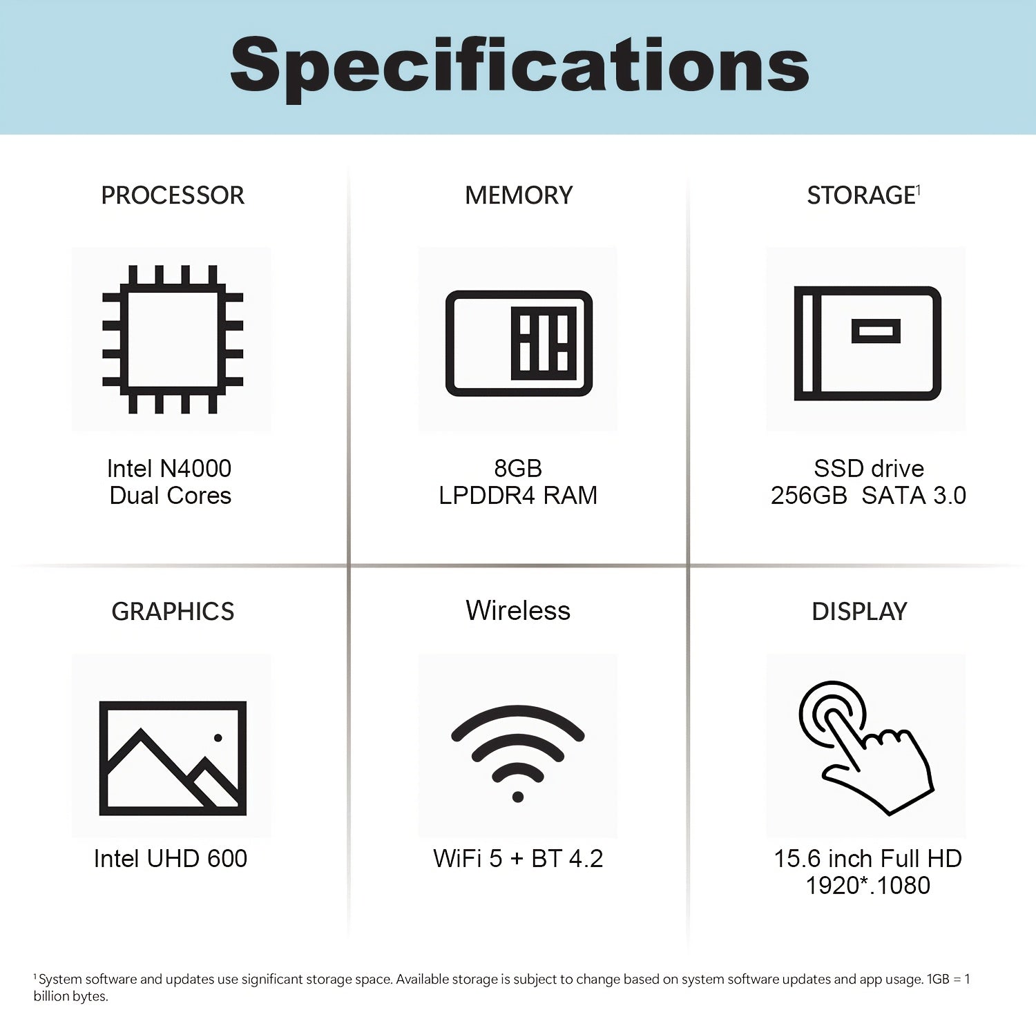 Newest 15.6 FHD Student Laptop Computer, Person PC Work Notebook Computers For College Students, Intel Celeron Dual Core Processor Up To 2.60GHz, 8GB RAM, 256GB SSD, Webcam, Slim Portable Laptops, 15.6 Inch Full HD IPS Displa