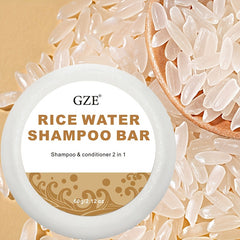 2-in-1 Rice Water Shampoo Bar 60g - Strengthens Hair from Root to Tip - Healthy Hair Shampoo & Conditioner