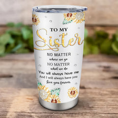 20oz Sisters Tumblers - Funny Coffee Mugs for Sisters - Unique Birthday &amp; Christmas Gift Ideas for Little or Big Sister - Durable, BPA-Free, Dishwasher Safe Cups &amp; Mugs