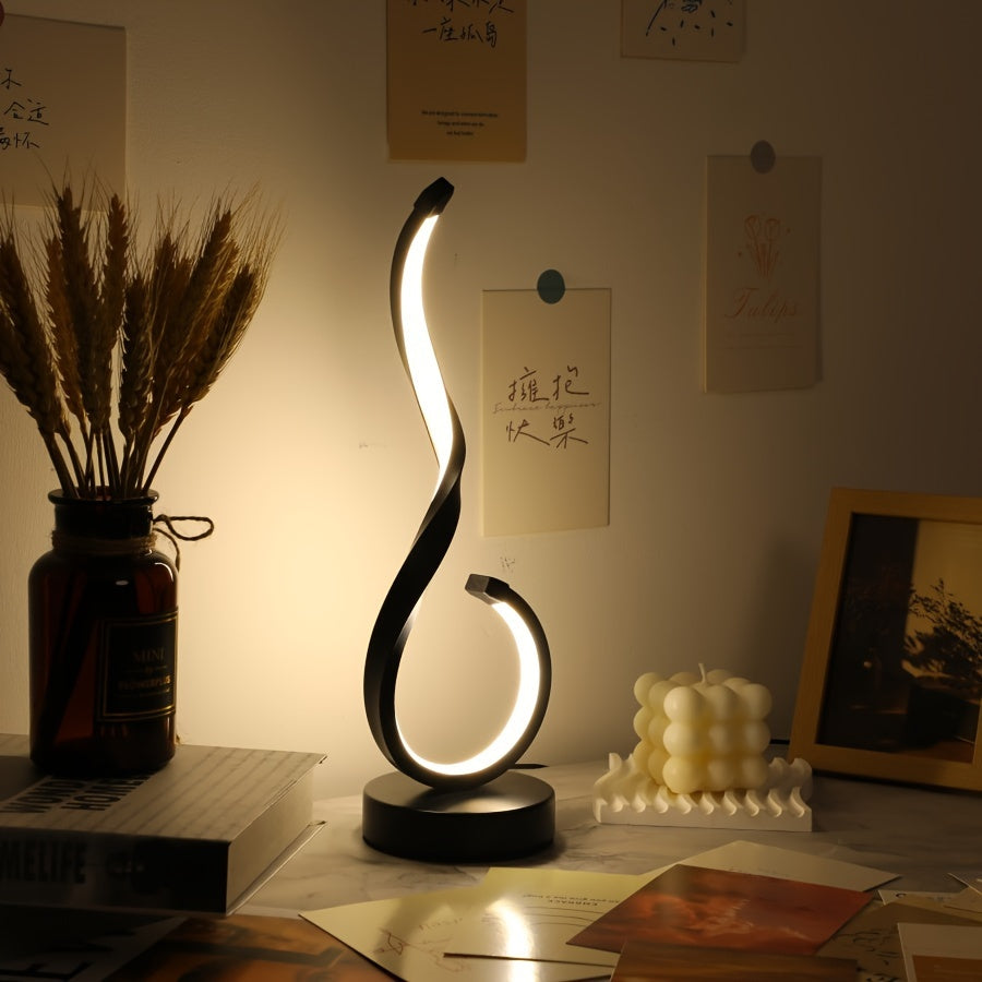 1pc Modern USB Three-Color Dimming Iron Table Light, Simple Desktop Decorative Lamp with Adjustable Brightness