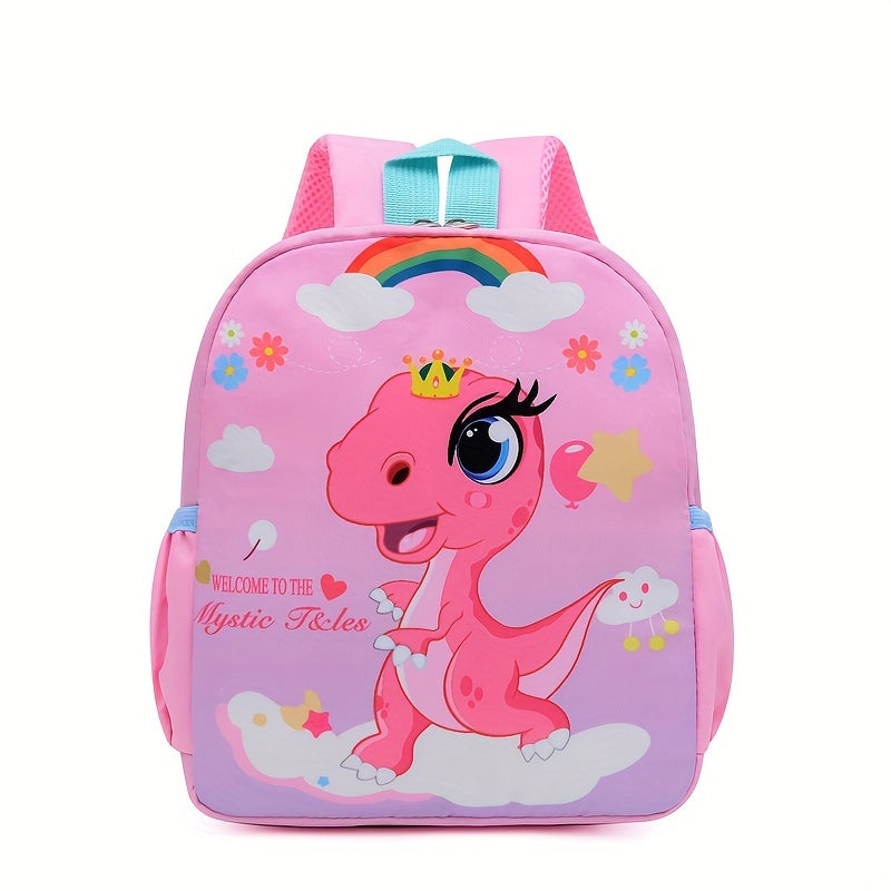 Durable Lightweight Nylon Backpack - Kids' School Bag with Side Pockets, Adjustable Straps, and Embossed Design - Hand Wash, Comfortable Street Style for Boys & Girls, Ages 3-14, Multiple Zippers