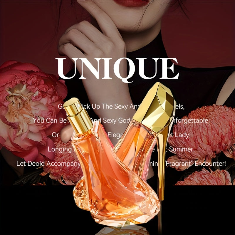 1.01oz Perfume for Women, High Heel Shape Orange Fragrance Spray - Long Lasting Citrus Fragrance, Musk Perfume for Women, Good Fragrance, Formaldehyde Free, Elegant Golden Cap, Perfect Valentine's Day Gift for Women And s