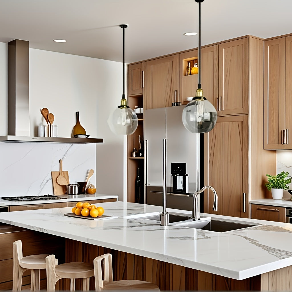 Modern Globe Pendant Light Fixture - Commercial Use, Transparent Kitchen Island and Dining Room, Hotel, Office Ceiling Light, Ceiling Light Fixture, Easy to Install Hardware (Bulbs Not Included) - Home Gift, Exquisite Gift