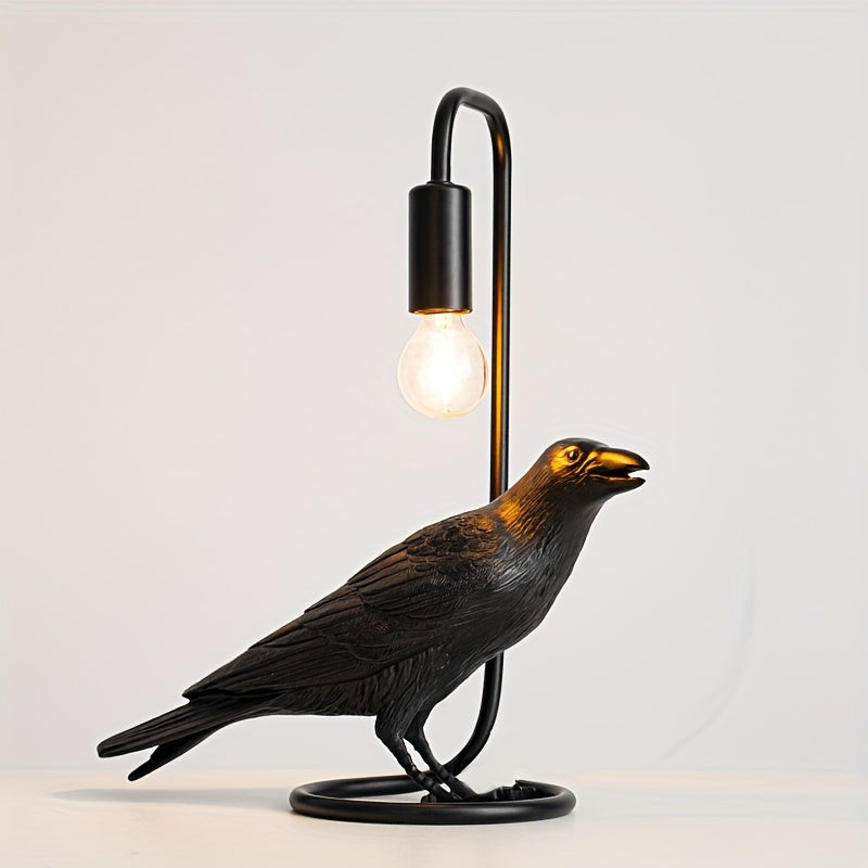 [Decorative Crow Lamp] Decorative Crow Table Lamp | Home Decor & Furnishing Desk Lamp, Ornament Display Lamp, Study Room Atmosphere Lamp, Background Light for Bar, Dining Room, Living Room, Bedside Night Light for Bedroom, De