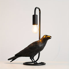 [Decorative Crow Lamp] Decorative Crow Table Lamp | Home Decor & Furnishing Desk Lamp, Ornament Display Lamp, Study Room Atmosphere Lamp, Background Light for Bar, Dining Room, Living Room, Bedside Night Light for Bedroom, De