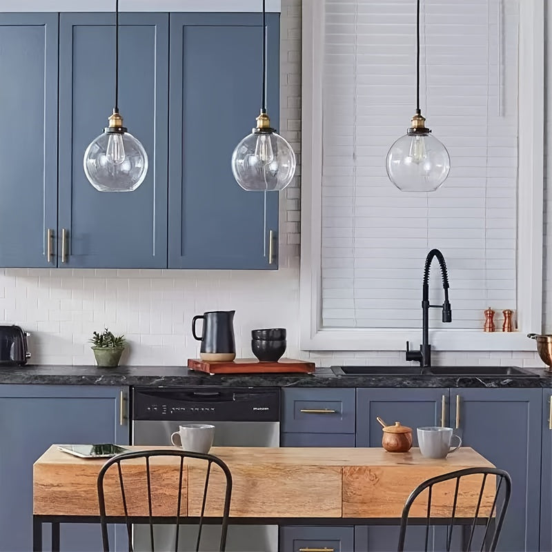 Modern Globe Pendant Light Fixture - Commercial Use, Transparent Kitchen Island and Dining Room, Hotel, Office Ceiling Light, Ceiling Light Fixture, Easy to Install Hardware (Bulbs Not Included) - Home Gift, Exquisite Gift