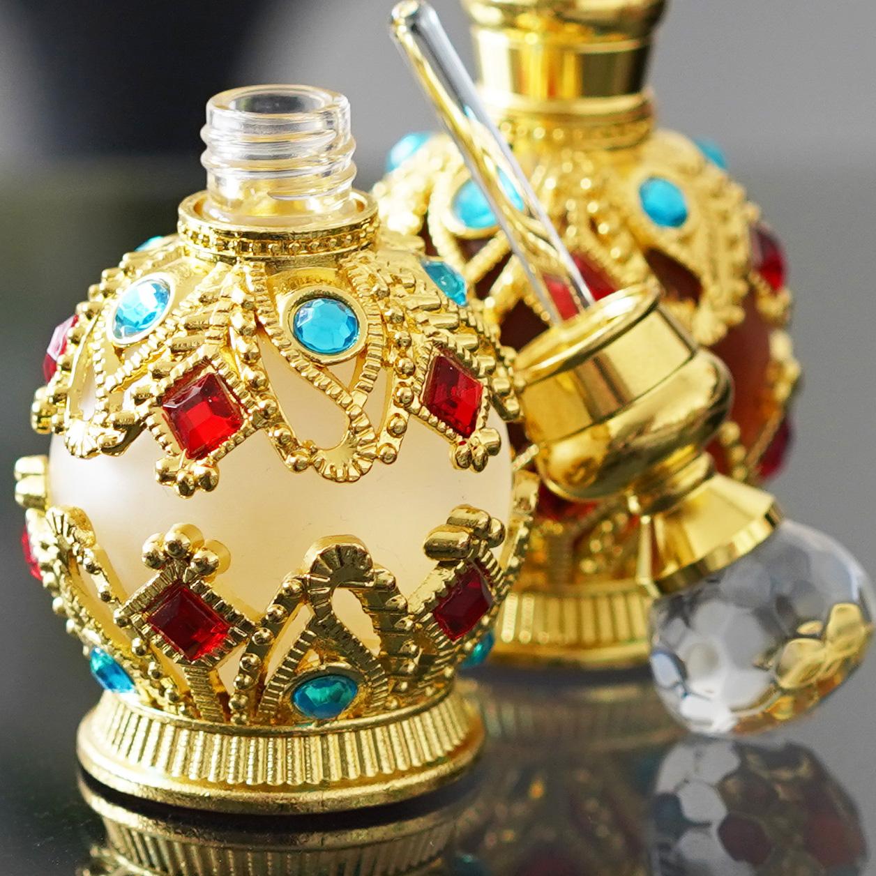 Set of 2 15ml Arabian Women's Perfume (Gold and Rose Gold), Muslim Eau de Toilette, Halal Dubai Vintage Perfume, Long Lasting Perfume, Arabian Flower Long Lasting Perfume Mother's Day Gift Valentine's Day Gift Gift for Girls