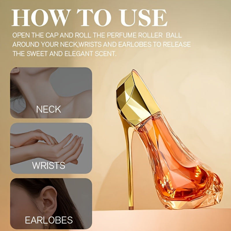 1.01oz Perfume for Women, High Heel Shape Orange Fragrance Spray - Long Lasting Citrus Fragrance, Musk Perfume for Women, Good Fragrance, Formaldehyde Free, Elegant Golden Cap, Perfect Valentine's Day Gift for Women And s