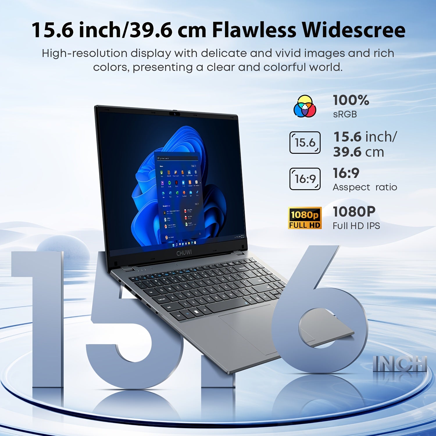 CHUWI HeroBook Plus Windows 11 Laptop, 15.6" 1920*1080 FHD IPS Display, 8GB DDR4 256GB SSD 1TB SSD Expand, Intel N4020, HD Interface, RJ45, 2.4G/5G WiFi, Webcam, USB-A, Type-C, Headphone Jack, NoteBook Computer