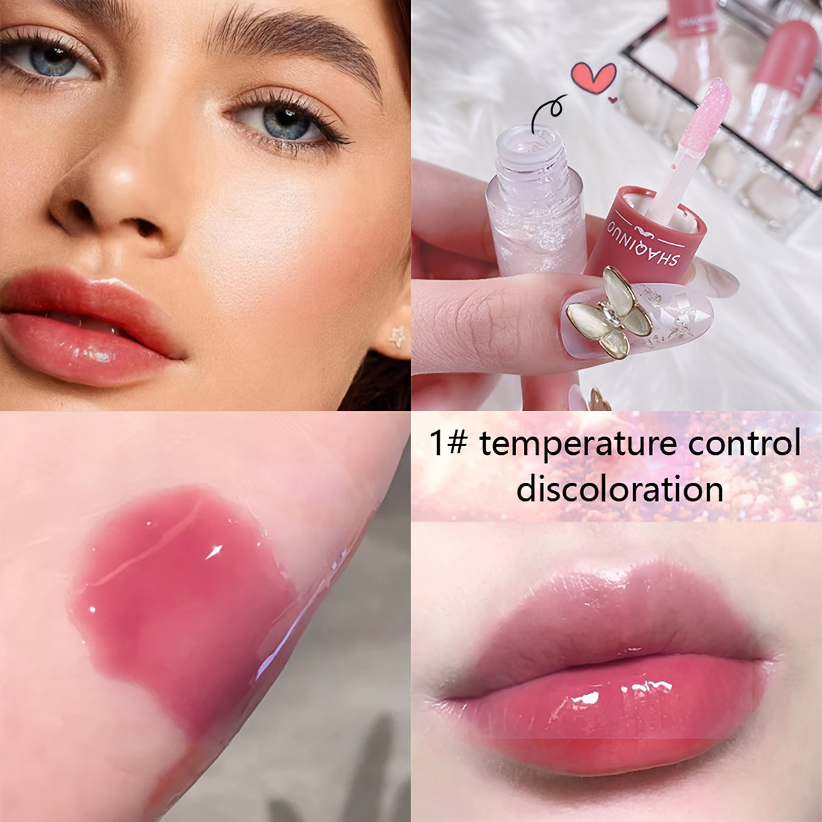 3pcs Set, Mini Fine Glitter Color Changing Lip Gloss, Moisturizing And Nourishing Tinted Lip Oil, Anti-Dry Lip Balm Lip Care Oil For Daily Makeup Valentine's Day Gifts For Music Festival