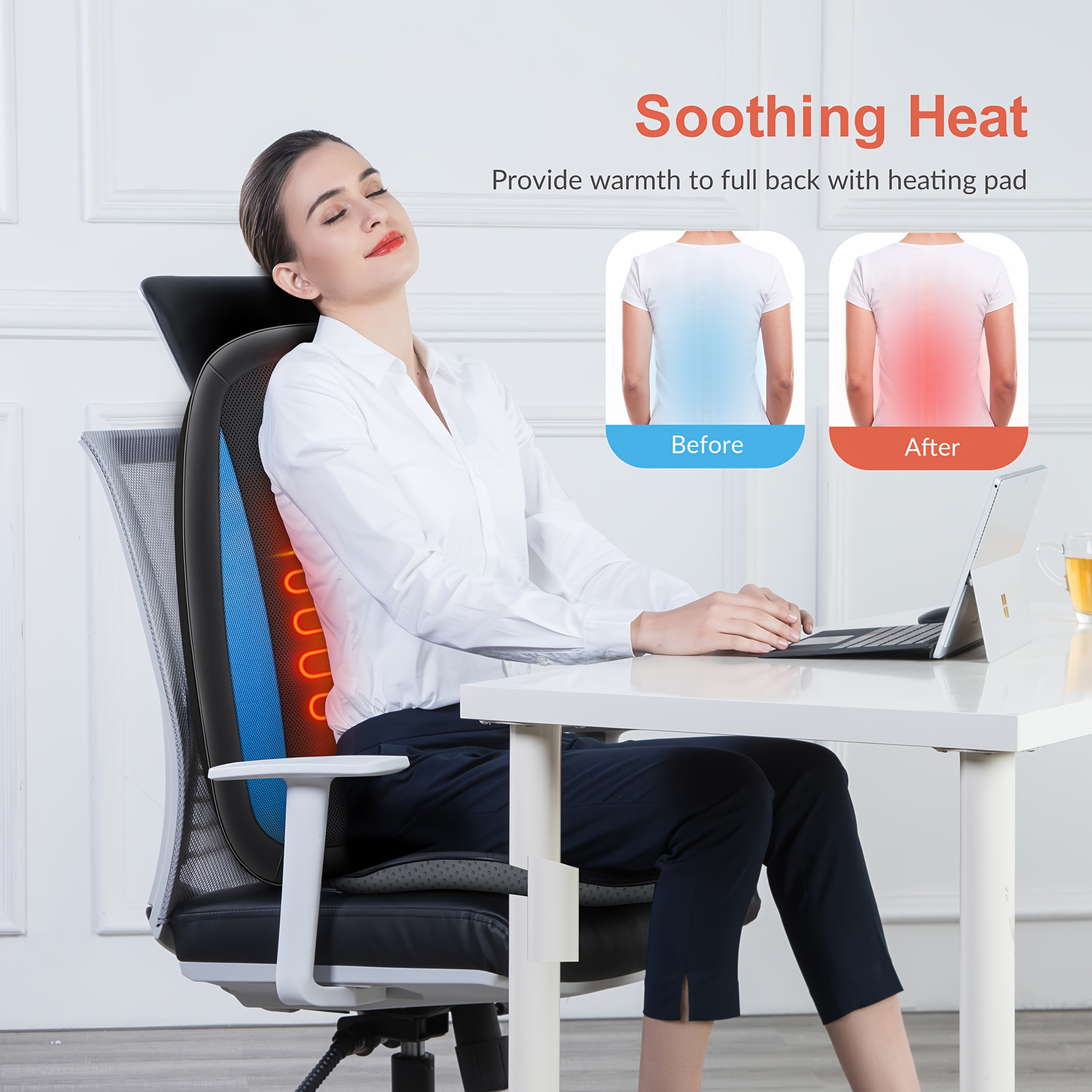 Comfier Shiatsu Back Massager With Heat, Massage Seat Cushion For Full Back, Electric Body Massager For Home Or Office Seat Use, Father'S Day And Mother'S Day Gift, Perfect Birthday Gift For Men And Women