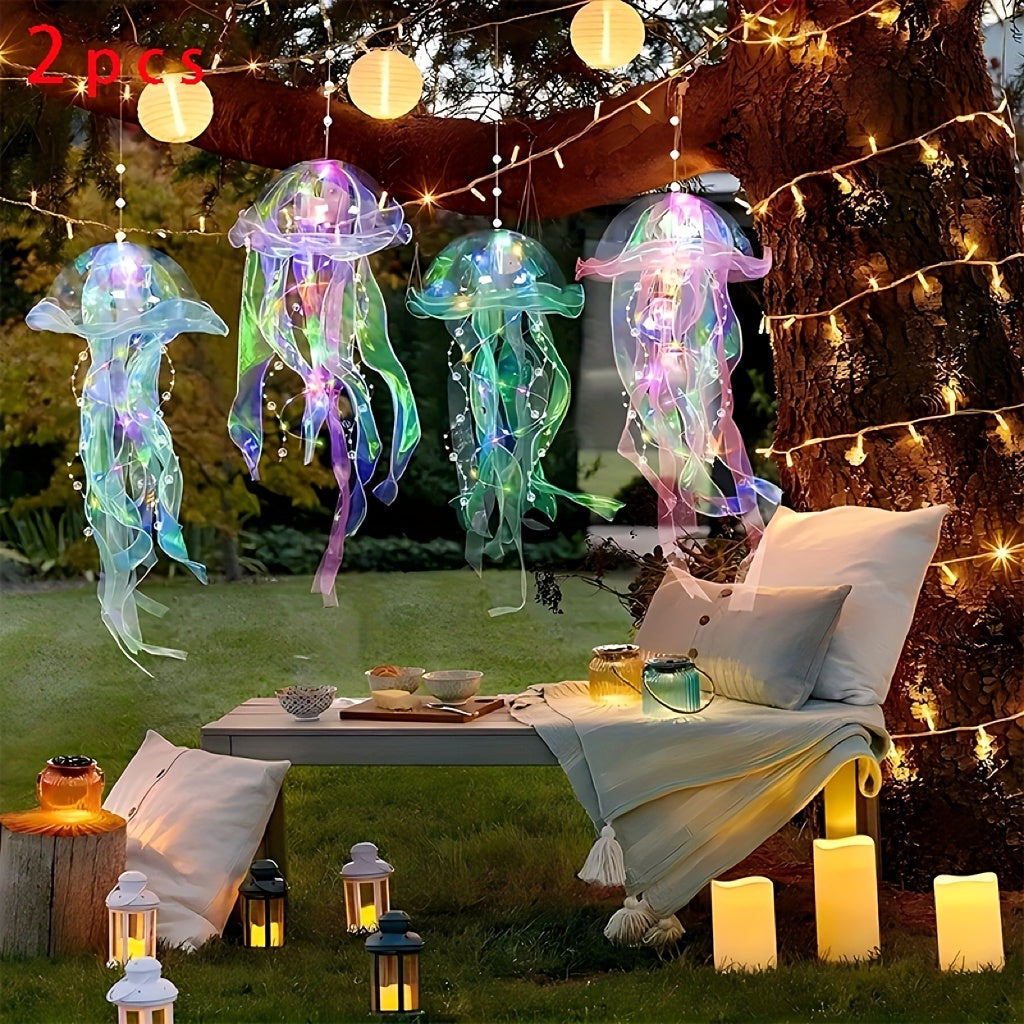 2pcs The Glowing Jellyfish Decorative Lamp Can Be Used for Courtyard, Garden, Tree, Lawn Decoration, And Holiday Party Activities