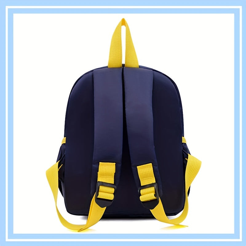 Durable Lightweight Nylon Backpack - Kids' School Bag with Side Pockets, Adjustable Straps, and Embossed Design - Hand Wash, Comfortable Street Style for Boys & Girls, Ages 3-14, Multiple Zippers