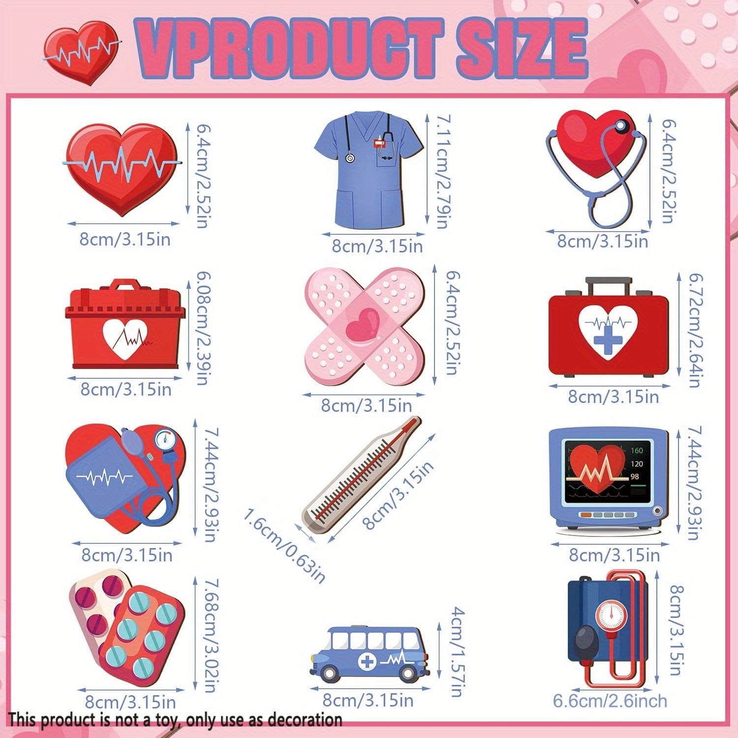 24pcs, Nurse's Day Nurse's Uniform, First Aid Kit Wooden Hanging Ornaments, Holiday Supplies, Garden Decor, Tree Decorations, Party Decor, Yard Decoration