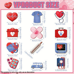24pcs, Nurse's Day Nurse's Uniform, First Aid Kit Wooden Hanging Ornaments, Holiday Supplies, Garden Decor, Tree Decorations, Party Decor, Yard Decoration