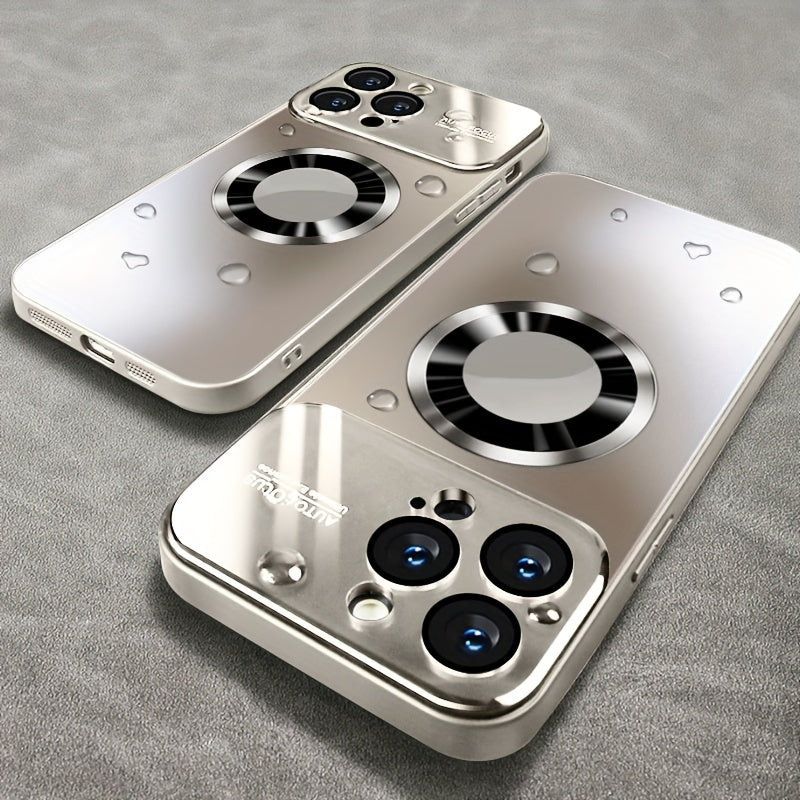 New Titanium Metallic Color Luxury Matte Phone Case for Iphone 15 14 13 12 11 Pro Max Plus Magnetic Wireless Charging Case Shockproof Glass Camera Lens Protection Cover