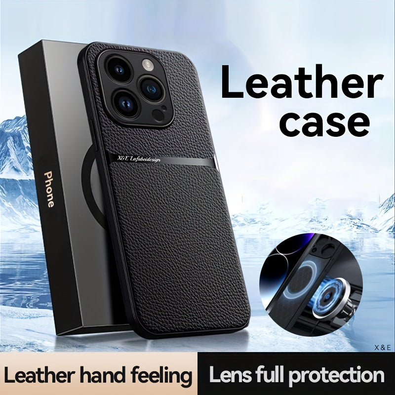 New Arrival Luxury Magnetic Soft Phone Case for iPhone 15 Pro Max Plus, 14 Pro Max Plus, 11, 13, 12 Pro Max - Shockproof, Lens Protection, Artificial Leather Back Cover - Durable, Stylish, and Protective Accessory