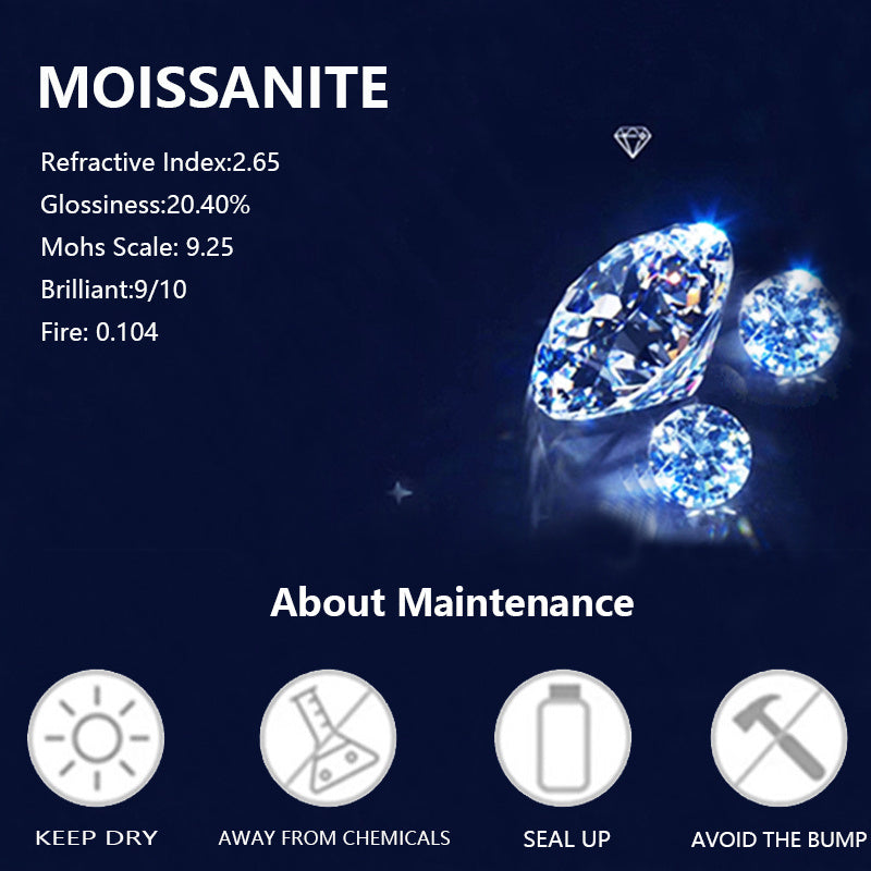 1 Carat Moissanite Diamond Ring - 925 Sterling Silver, Gorgeous, Fashionable, High-End Luxury, Niche, Mature, Romantic, Couple Style Design for Men and Women, Perfect Gift for Girlfriend, Proposal, Engagement, Wedding, Person