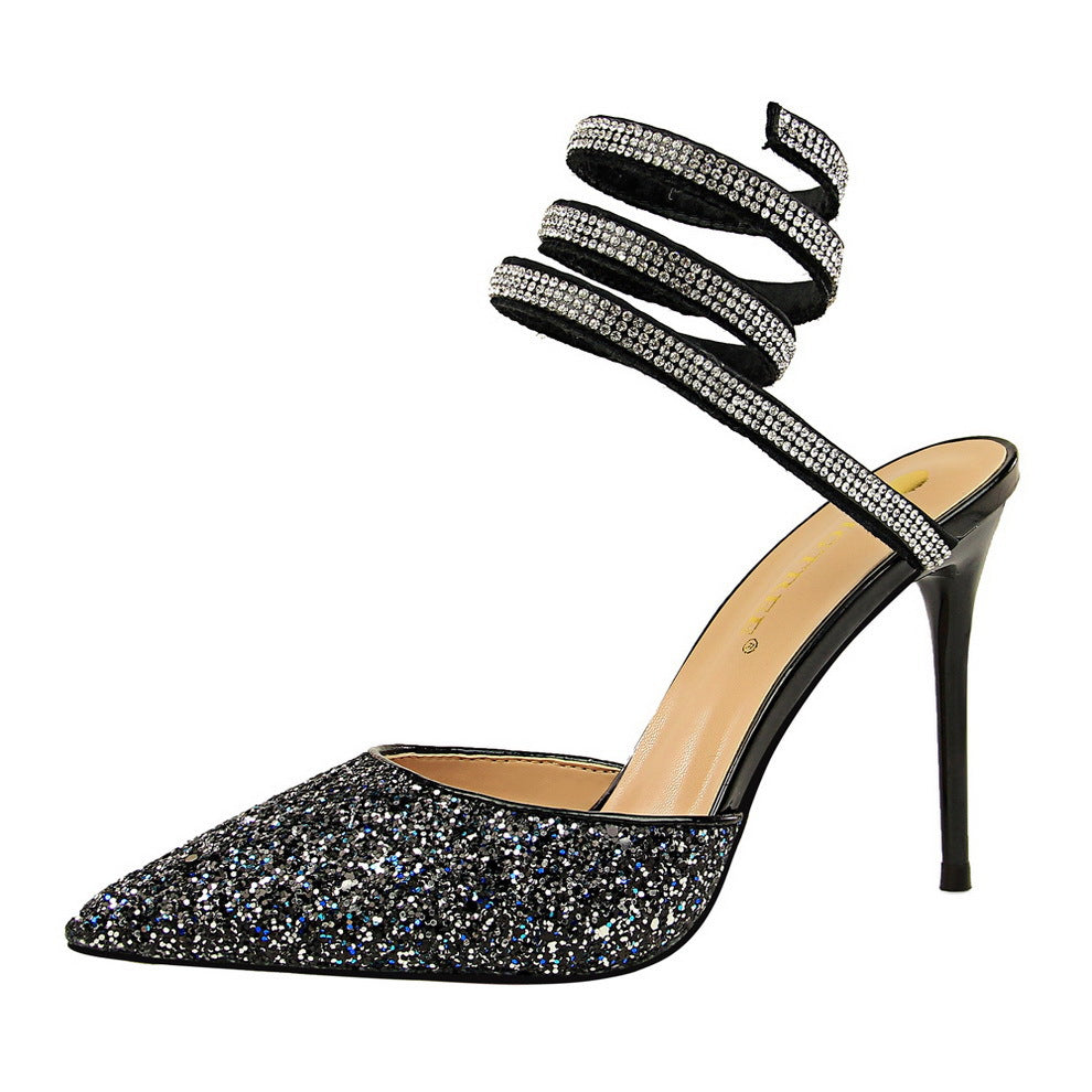 Sexy Nightclub Women's Shoes Stiletto High-heeled Sandals 