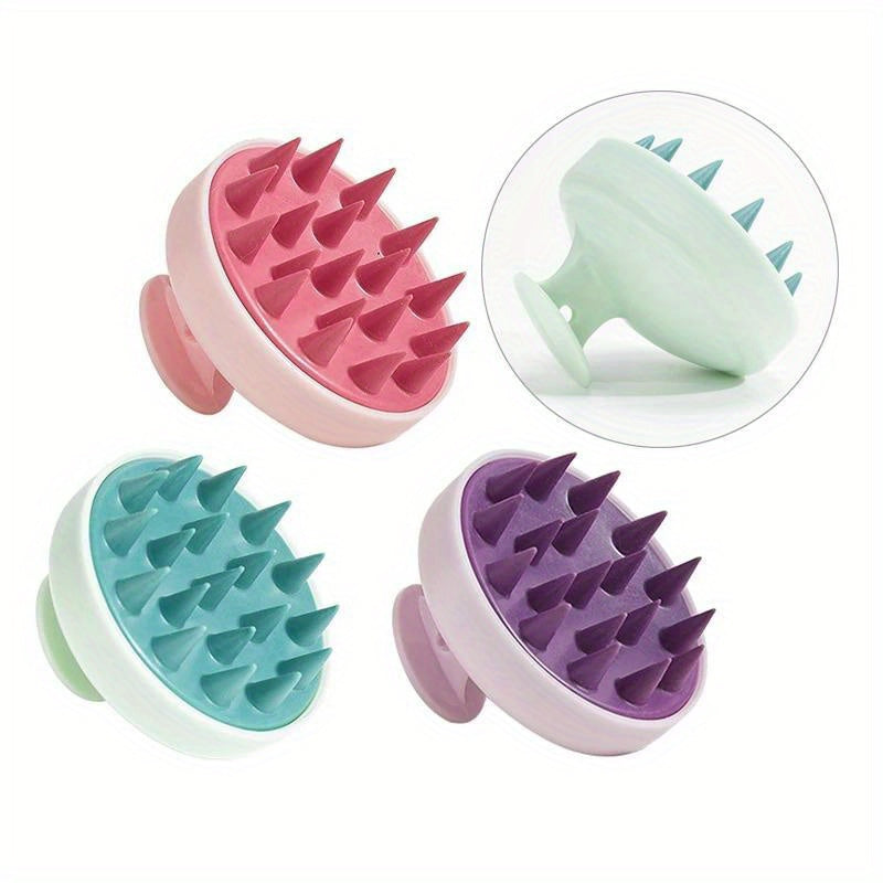 Silicone Scalp Massager And Hair Shampoo Brush: Unscented, Manual Operation, Battery-Free - Body And Scalp Massage Comb for Shower, Bath Spa - Hair Washing And Stress Relief