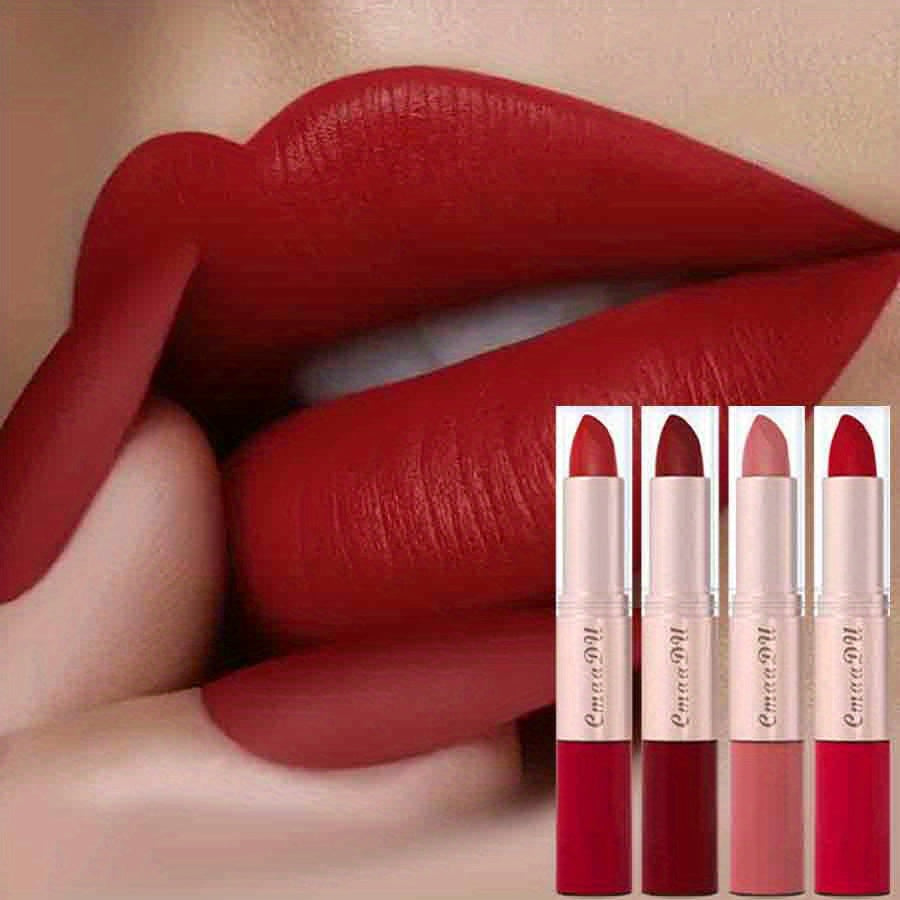 4pcs Matte Lipstick Waterproof, Durable, Easy to Apply, Hard to Take Off, Stain Resistant Liquid Lipstick Lip Gloss, Matte 2-in-1 Lip Makeup