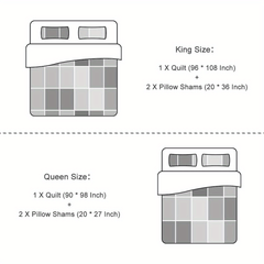 3pcs Handmade Quilting Masterpiece Bedspread - Luxurious 100% Pure Cotton, Breathable Microfiber Filled, Symmetrical Border, Wear-Resistant, Warm in Winter, Cool in Summer, Ideal Home Gift