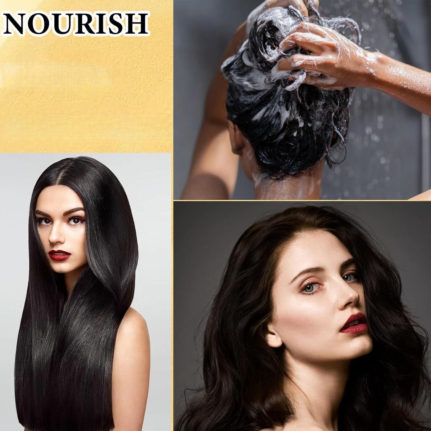 2pcs Black Hair Dye Shampoo 3 in 1 for Gray Hair Coverage Hair Color Shampoo for Men and Women, Herbal Hair Dye Shampoo, Instant Black Hair Shampoo Dye
