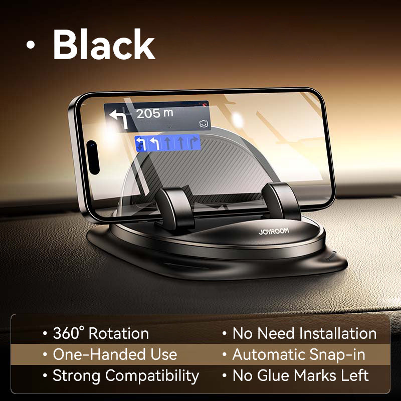 Joyroom Universal Car Phone Holder - ABS Material, 360° Rotatable Dashboard Mount, One-Handed Operation, Super Strong Grip, Upgraded Silicone Design for Secure Phone Placement