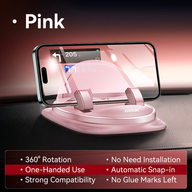 Joyroom Universal Car Phone Holder - ABS Material, 360° Rotatable Dashboard Mount, One-Handed Operation, Super Strong Grip, Upgraded Silicone Design for Secure Phone Placement