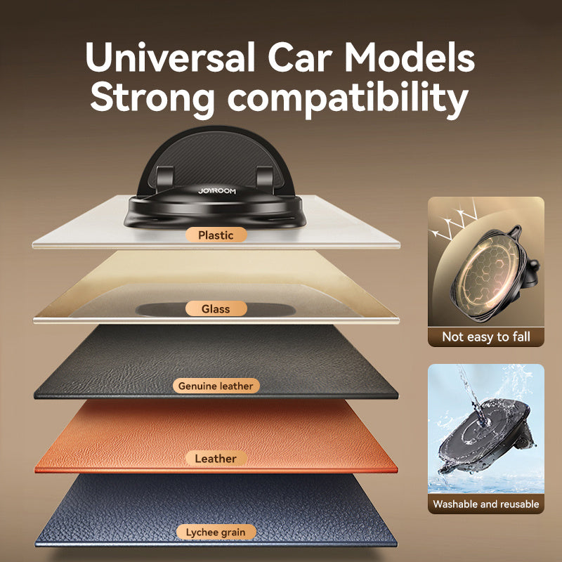 Joyroom Universal Car Phone Holder - ABS Material, 360° Rotatable Dashboard Mount, One-Handed Operation, Super Strong Grip, Upgraded Silicone Design for Secure Phone Placement