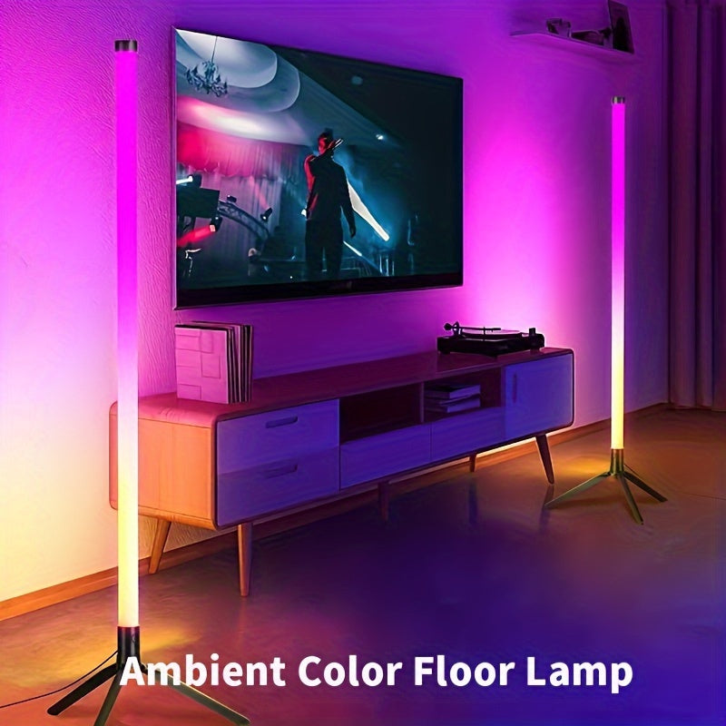 [Smart RGB Floor Lamp] Wireless APP Dimming RGB Floor Lamp, Smart RGB LED Corner Floor Lamp, Simple Living Room Decorative Lamp With Remote Control + USB Cable