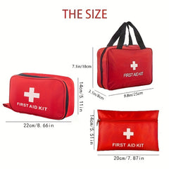188/208pcs Multifunctional First Aid Kit with Portable Bag - Suitable for Outdoor Adventure, Hunting, Hiking and Camping - Includes Scissors, Gloves, Tape and Other Camping Equipment as well as First Aid Supplies