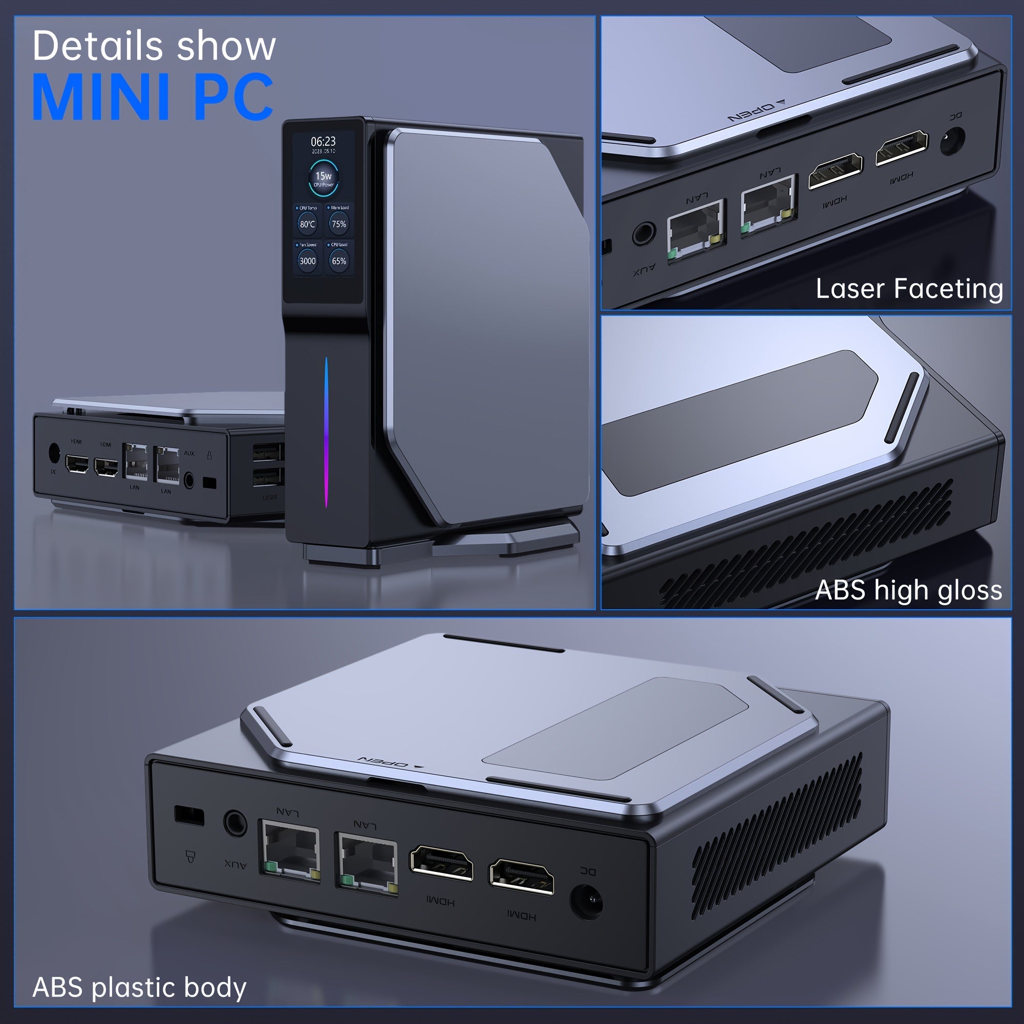 ACEMAGIC S1 Mini PC 12th Generation Alder Lake N100 16GB DDR4 RAM 512GB SSD Windows 11 4K UHD WiFi5 BT4.2 Mini Desktop PC Commercial Home