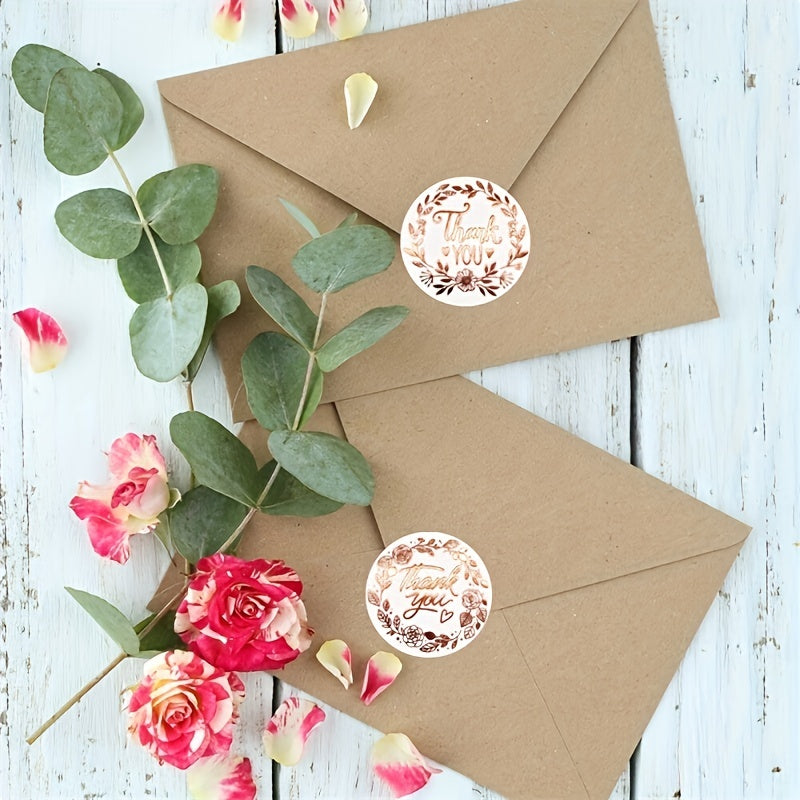 1roll, 20pcs 1.5in Thank You Label, Gift Bag Sealing Sticker, Sticker Label Stamping Appreciation Sticker, Box Seal Sticker, Seal Sticker, Business Commodity Packaging Sealing Stickers, Gift Box Decor Bag Packaging Label, Sea