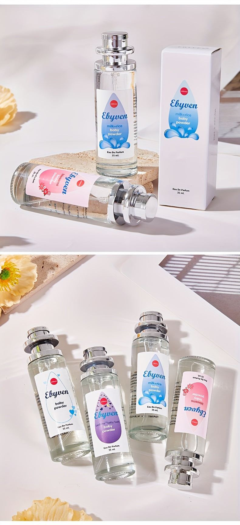 Elyuen Women's Perfume - Floral, Vanilla, Lavender, Cherry Blossom - Elegant Pink/Blue/Purple/White Bottles - Alcohol-Based Long-Lasting Fragrance (10-20% concentration) - BPA-Free - Everyday &amp; Special Occasion Women's Perfum
