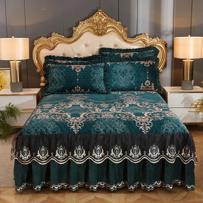 Single Piece Short Plush Bed Cover