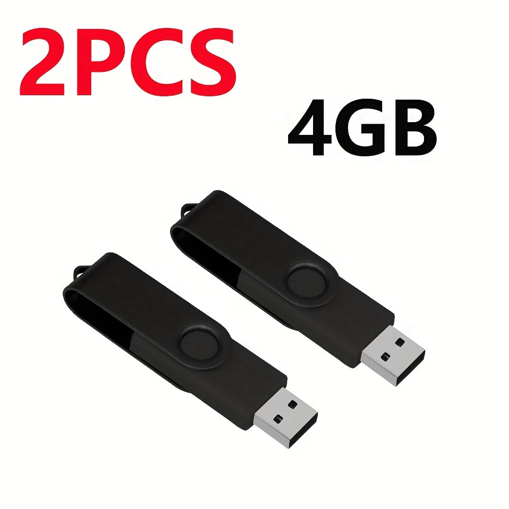 2pcs High-Speed USB 2.0 Flash Drives - Metal Pen Design, Secure Storage for PC/Laptop/Tablet/Mobile Phone, Car Audio & Game Console Compatible - Sizes: 8GB to 64MB
