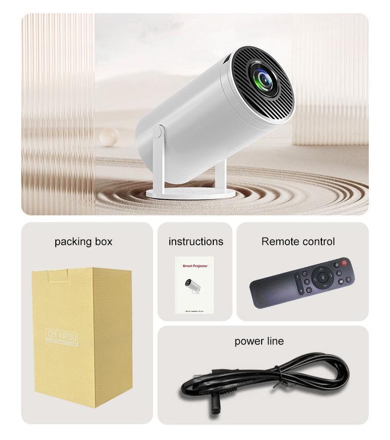 Projector WiFi 6 And Bluetooth, 4K 1080P Support Portable Rotatable 150 Inch Screen Movie Projector Auto Keystone Compatible For Laptop Room Gift Ideas Room Finds TV Home Projector Home Cinema Portabl