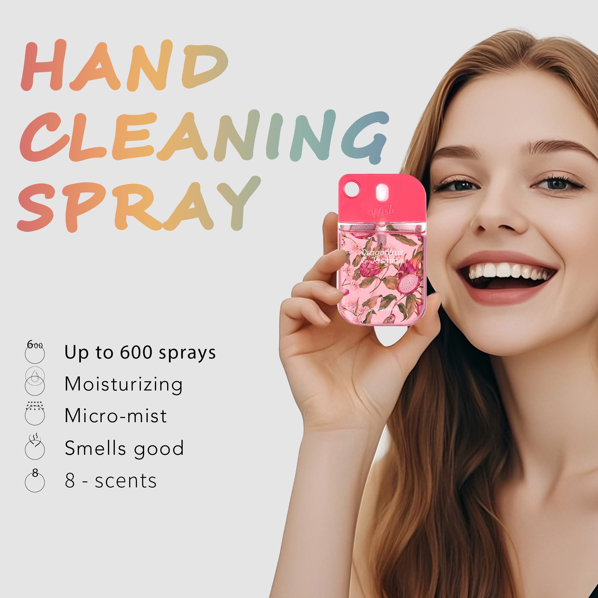 8 Scents of hand Perfume spray, (1.5 OZ/45 ML each) mini travel essential items, Portable Aloe Vera Hand Perfume Spray, Power Mist Hydrating, Hands Cleaning, Hydrated, And Delicately Scented.Travel Size For Moisturizing Hand