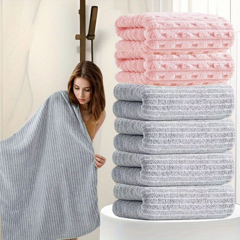 Oversized Striped Bath Towel 6pcs, Absorbent And Quick Drying Towel Bath Towel, High Quality Adult Bath Towel, Oversized to Wrap The Body, Suitable for Spa, Hotel, Home, Gift Giving, Spa Towel, Home Bath Towel, Contemporary D