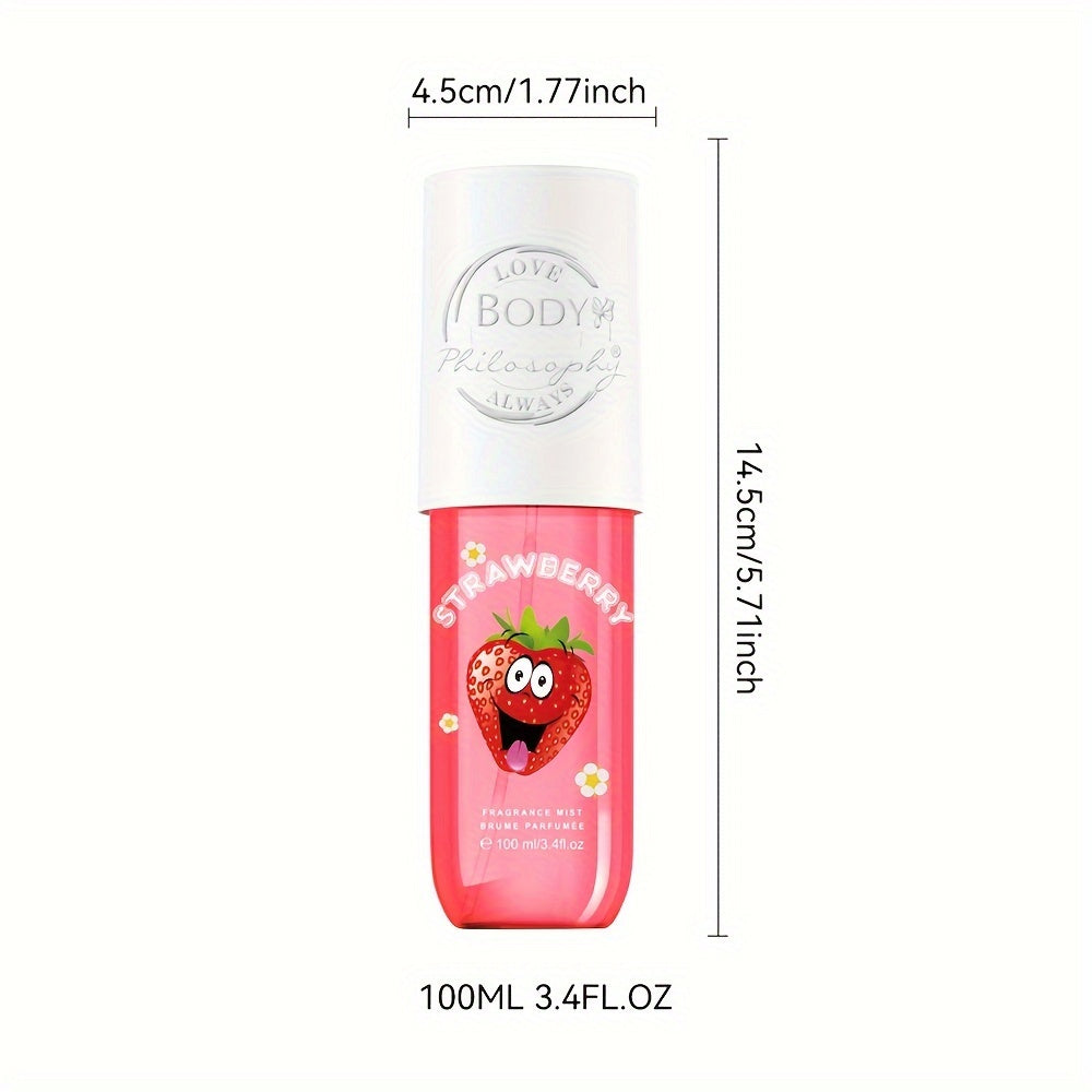 Strawberry Bliss 3.4oz Hair & Body Mist - Rose, Musk & Fruity Scent | Long-Lasting Fragrance Spray | Perfect Gift for Any Occasion