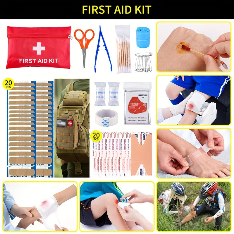 Survival Kit and First Aid kit, 160Pcs Emergency Supplies Camping Accessories With Upgraded Molle Bag, Including Hatchet Shovel Pliers Lantern, Gifts for Men Outdoor Adventure Camping Hiking Hunting